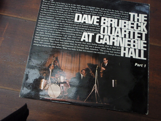 BRUBECK DAVE. the dave brubeck quartet at carnegie hall,part I.