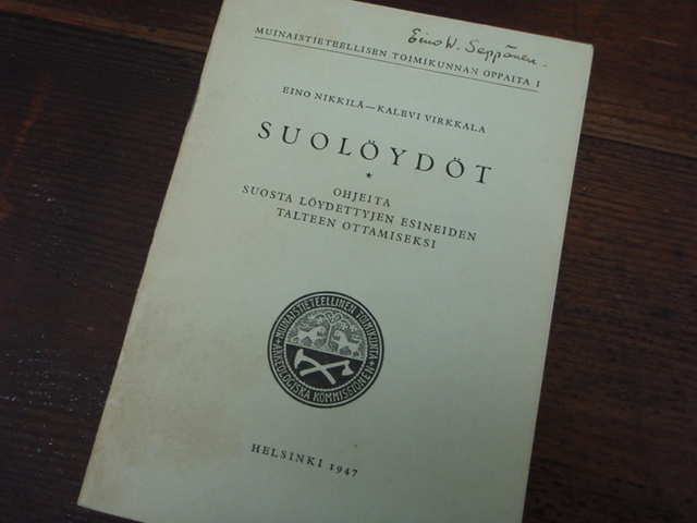 nikkilä-virkkala. SUOLÖYDÖT ,ohjeita suosta löydettyjen,,