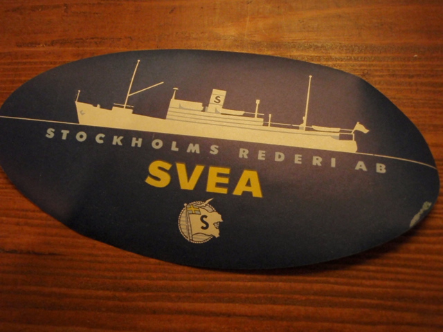 matkalaukku etketti(50-60 lukua) SVEA stocholms rederi ab. (sini