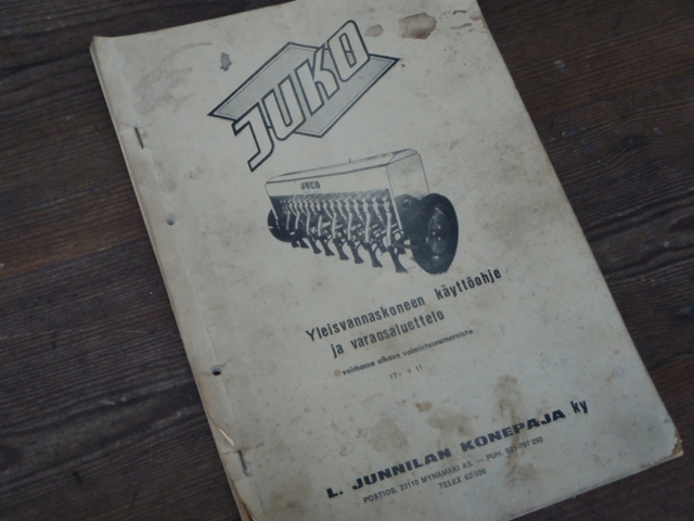 JUKO. yleisvannakoneen käytöohje ja varaosa.
