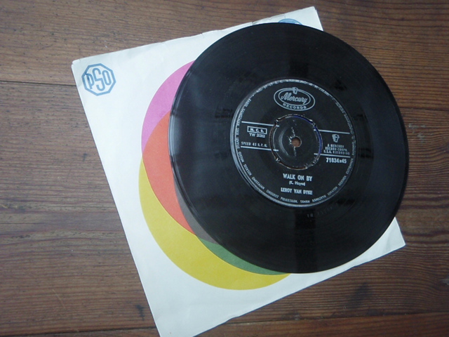 LEROY VAN DYKE.walk on by-my world is caving me.single
