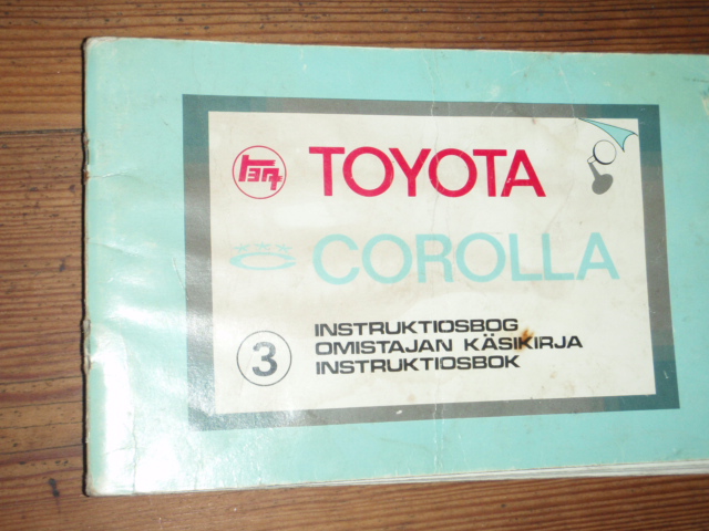 TOYOTA corolla.omistajan käsik,