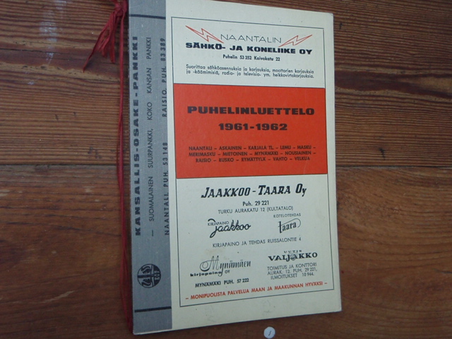 puhelinluettelo 1961-62.turun alue