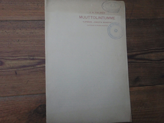 palmen j.a. MUUTOLINTUMME.ylipainos(omasta maasta)
