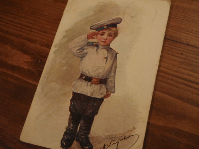 venäjä. SOTILASPOIKA.  kulkenut. v,1915.