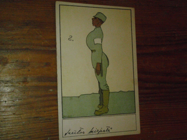 SOTILAS postik,(valkokaarti) tkstiä mutta ei leimoja.