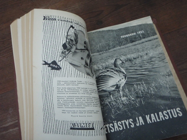 METSÄSTYS ja KALASTUS 1953-1954.kansiossa.MYYTY