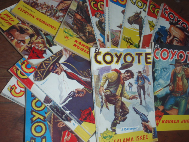 EL COYOTE. seikkailukirjoja löytyy runsaasti. 5e kpl.(paitsi no,