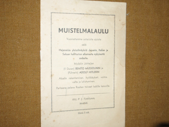 tynkynen p.j.MUISTELMALAULU...