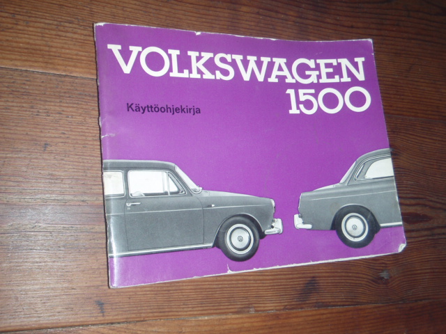 VOLKSWAGEN 1500. (1962) käyttöohjekirja.