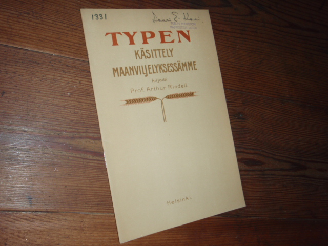rindell a.TYPEN käsittely maanviljelyksessämme.